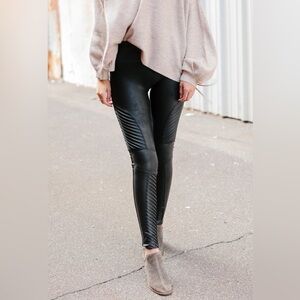 Spanx Faux Leather Legging, Black Moto